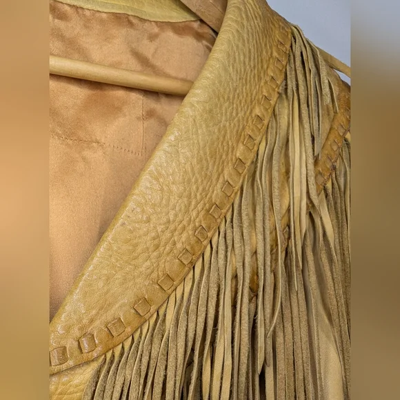 Danier Tan Leather Fringe Jacket - Picture 6 of 16